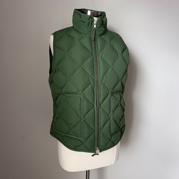 J.Crew Quilted Down Feather Puffer Vest Green Size Large Style 92465 - Picture 12 of 16